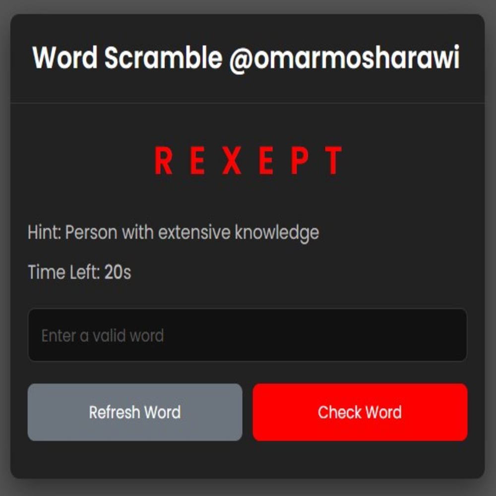  Word Scramble Game