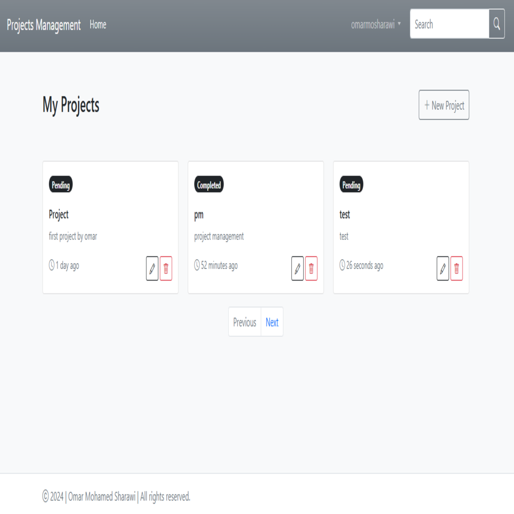 Projects Management using Django